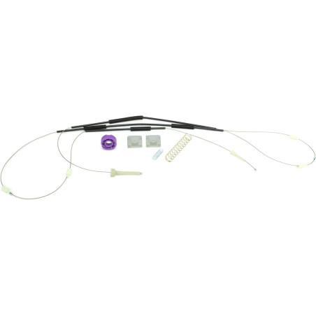Kit de reparação elevador de vidro Audi A3 frente direita 2003-2008 – inclui cabo, roldana, clip e mola